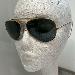 B & L Ray Ban Vintage 12K Gold Filled Aviator Glass Lens Sunglasses - RARE